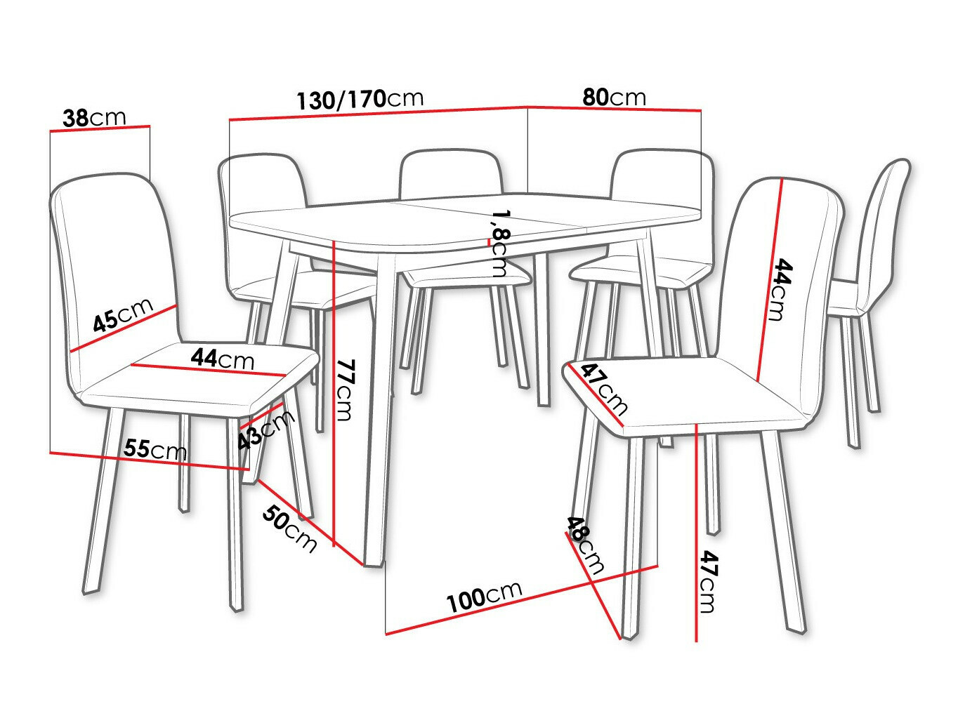 Set de mese Edmond 117 (Stejar Craft auriu + Negru)