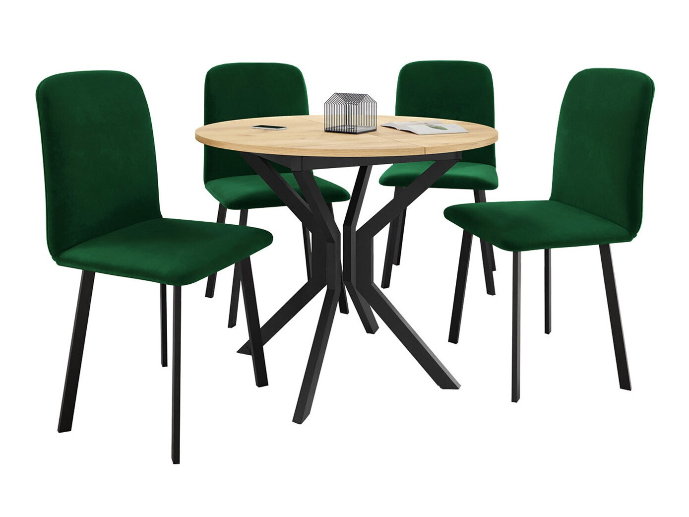 Set de mese Edmond 118 (Stejar Craft auriu + Negru)