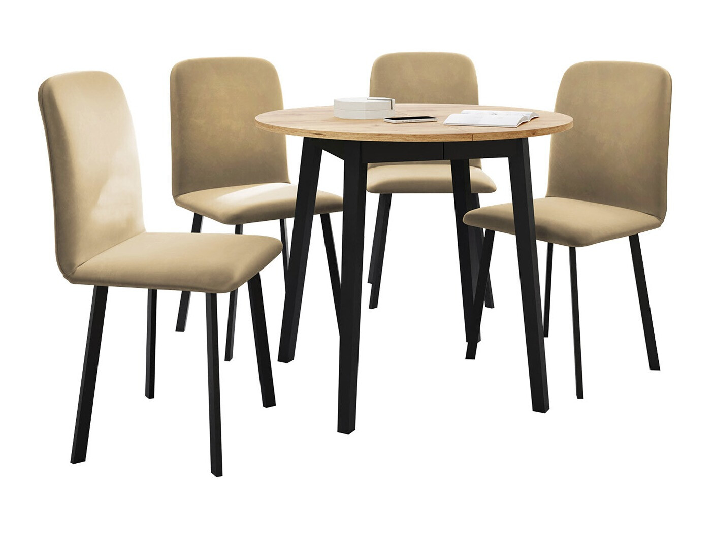 Set de mese Edmond 119 (Stejar Craft auriu + Negru)