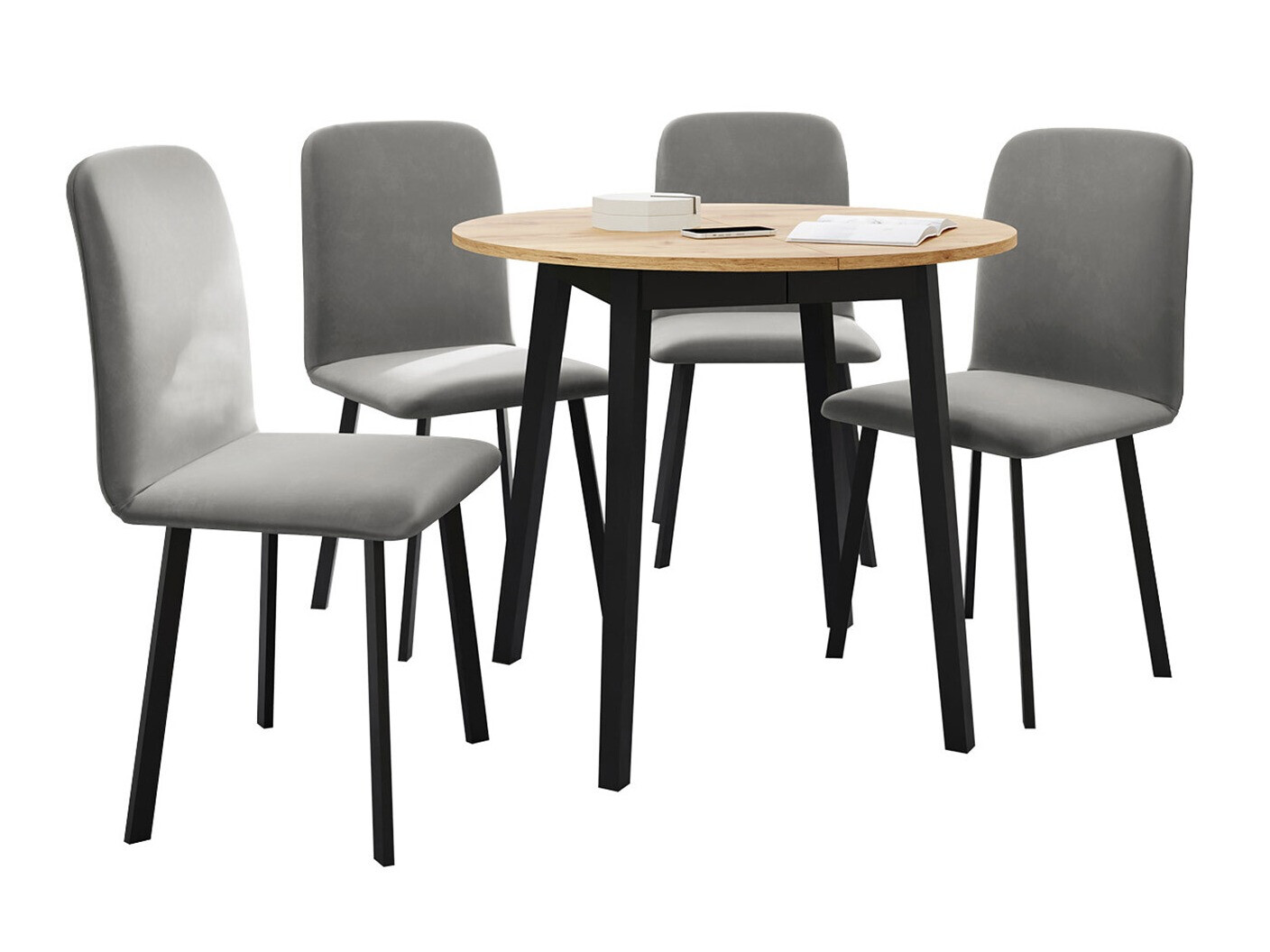 Set de mese Edmond 119 (Stejar Craft auriu + Negru)