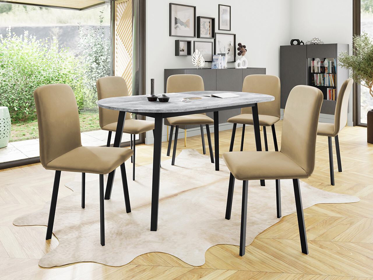 Set de dining Edmond 121 (Amor Velvet 4302)