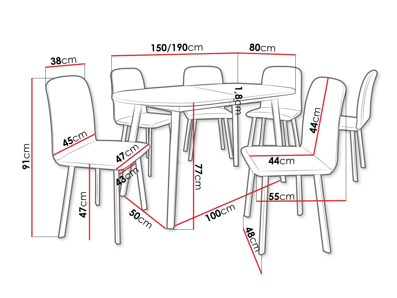 Set de dining Edmond 121 (Amor Velvet 4322)