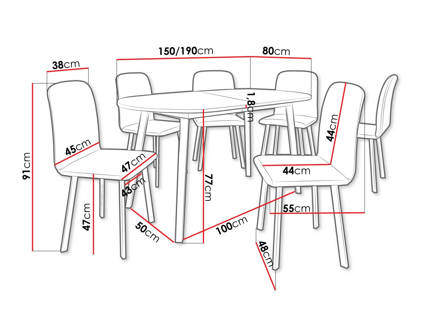 Set de mese Edmond 121 (Stejar Craft auriu + Negru)