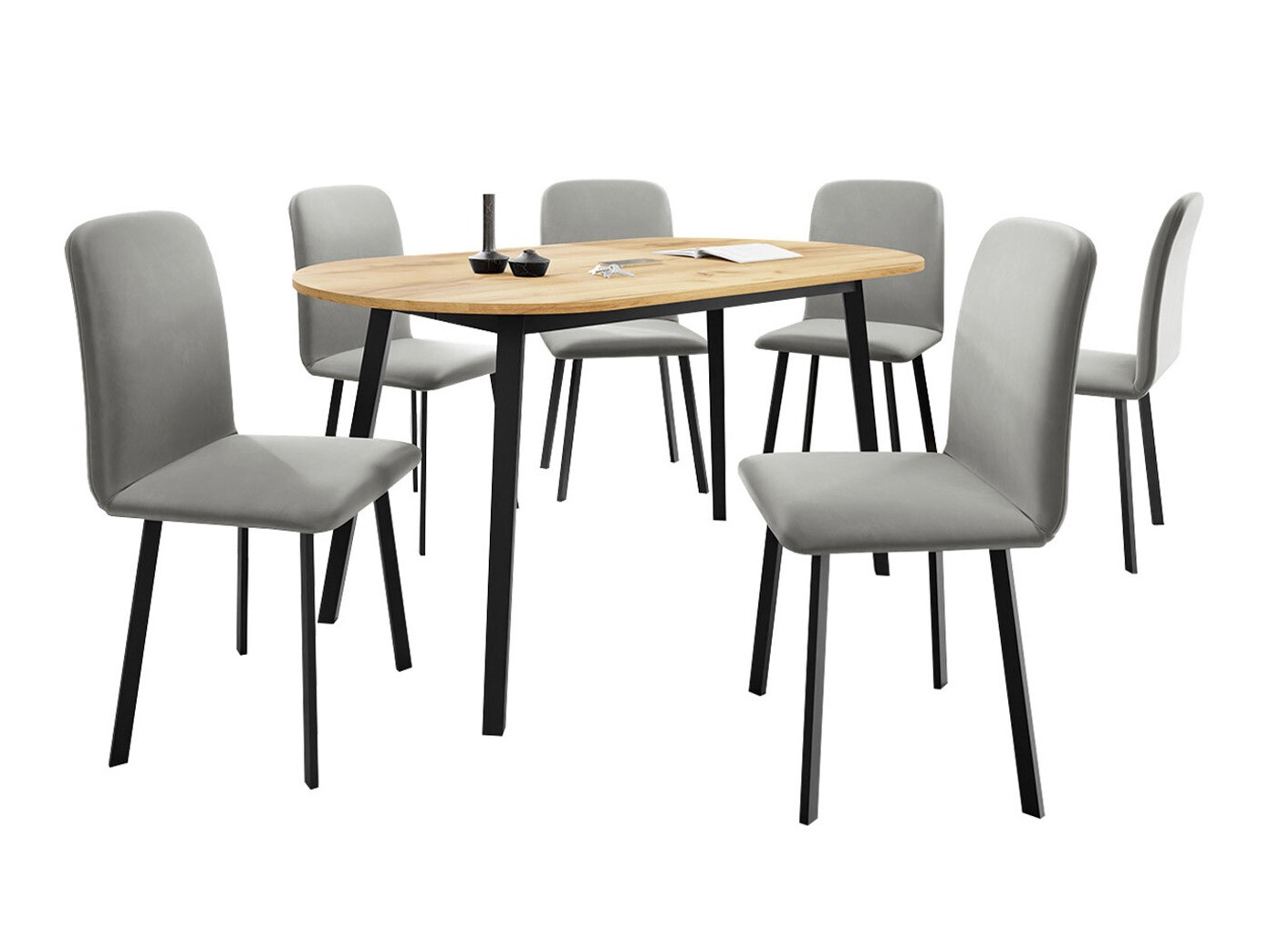 Set de mese Edmond 121 (Stejar Craft auriu + Negru)