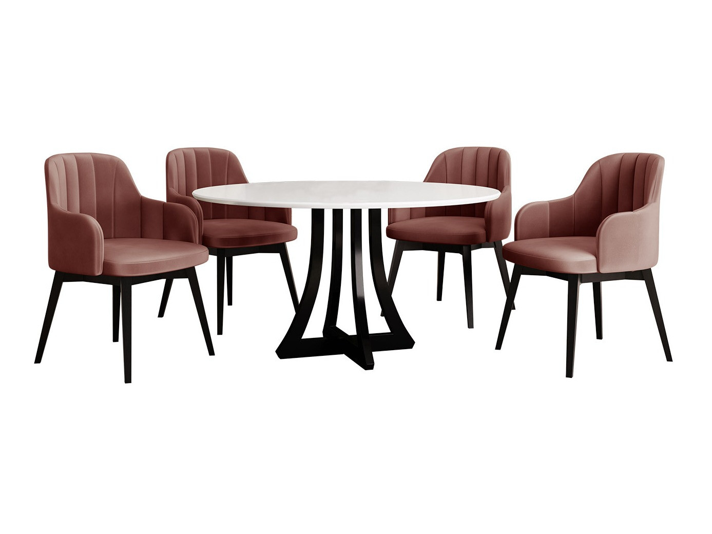 Set de mese Racine 137 (Alb lucios + Negru lucios)