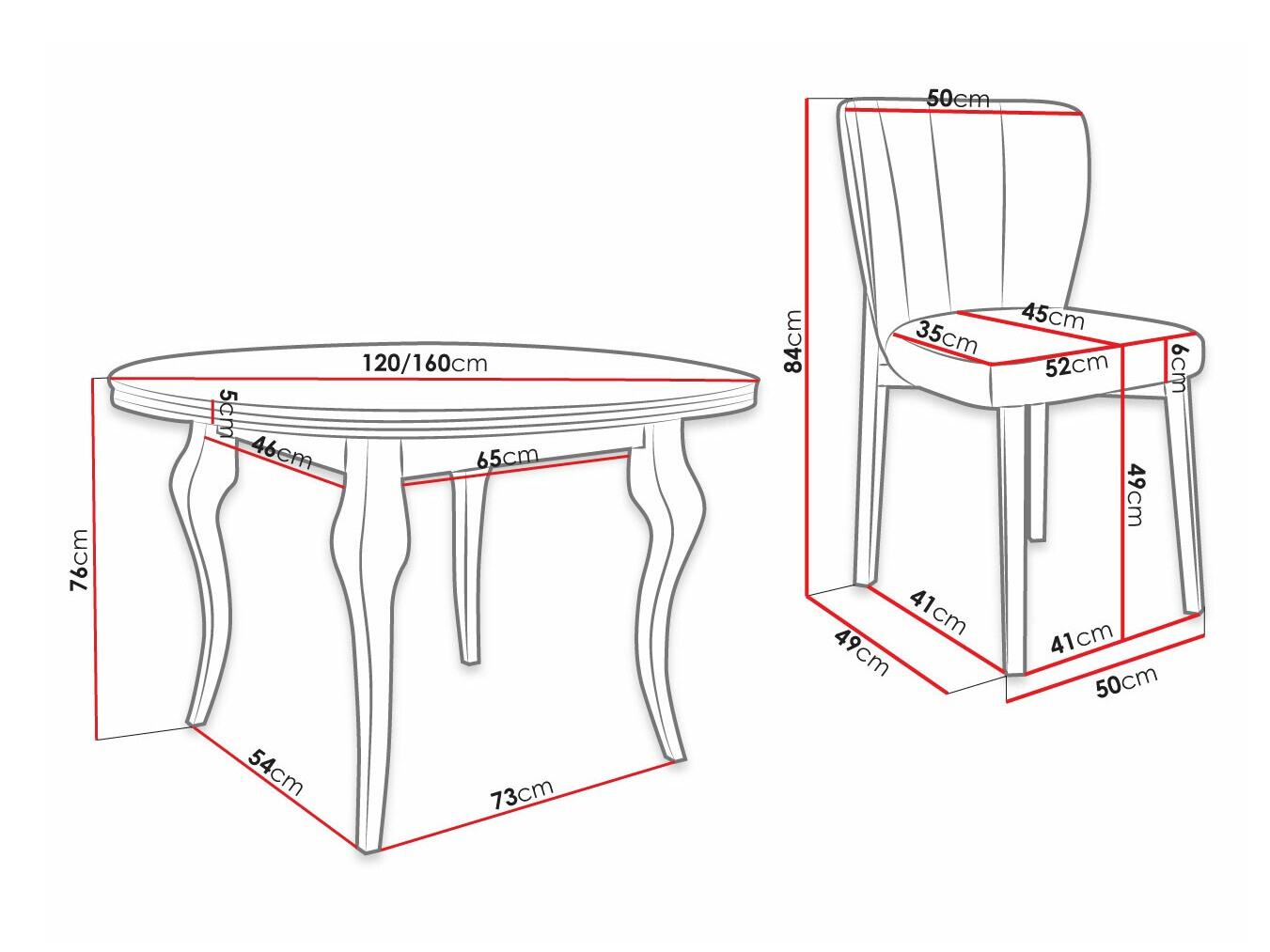 Set de dining Racine 140 (Magic Velvet 2217)