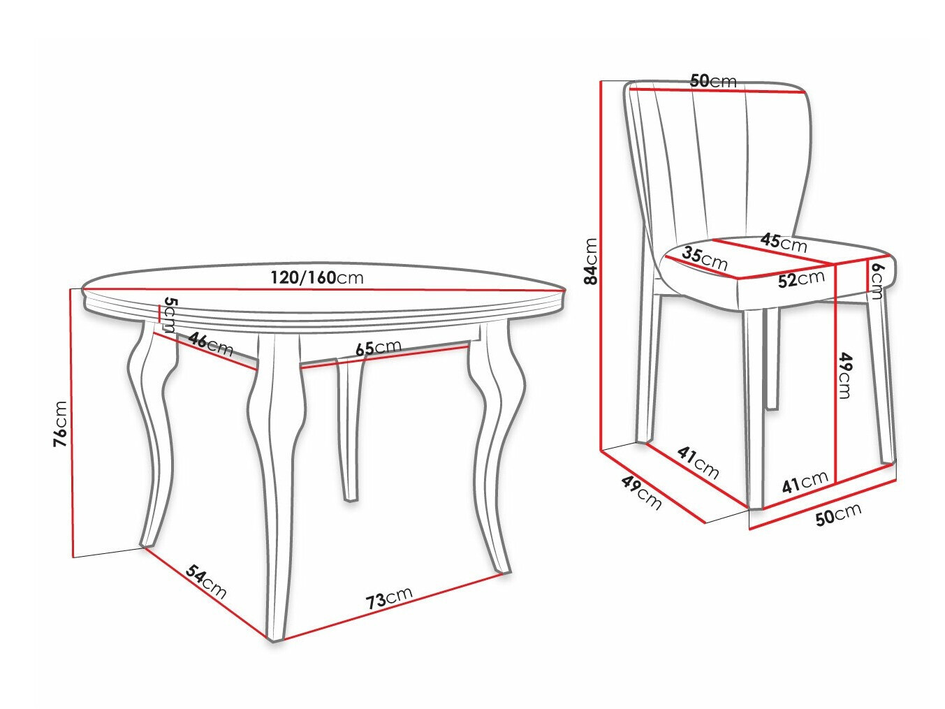 Set de dining Racine 140 (Magic Velvet 2250)