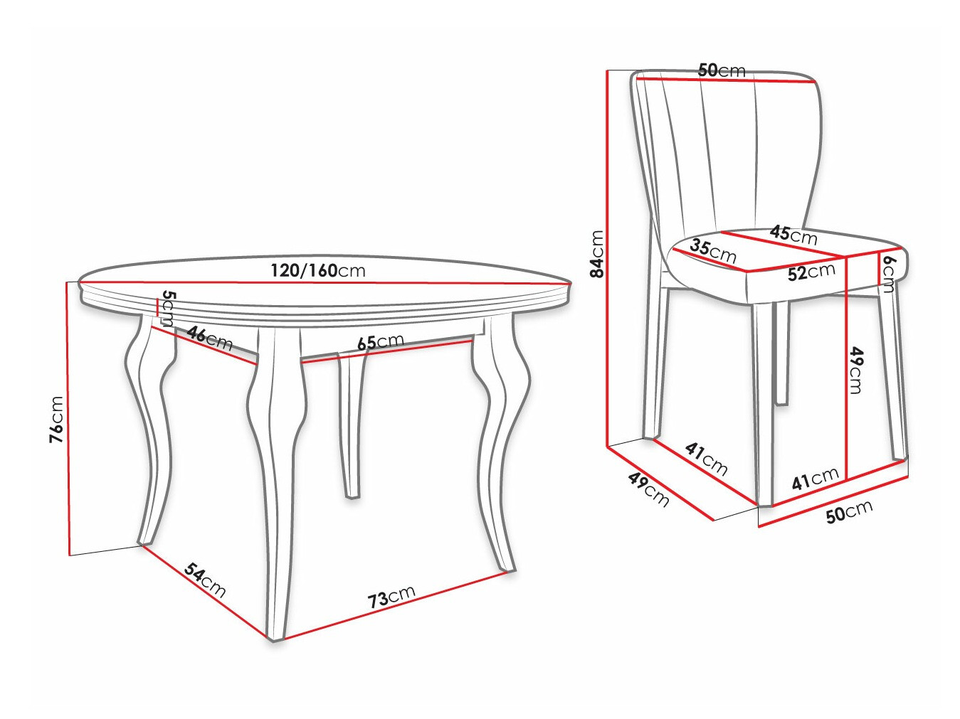 Set de dining Racine 140 (Magic Velvet 2258)