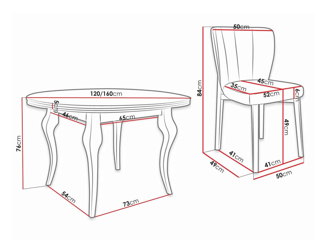 Set de dining Racine 141 (Magic Velvet 2250)