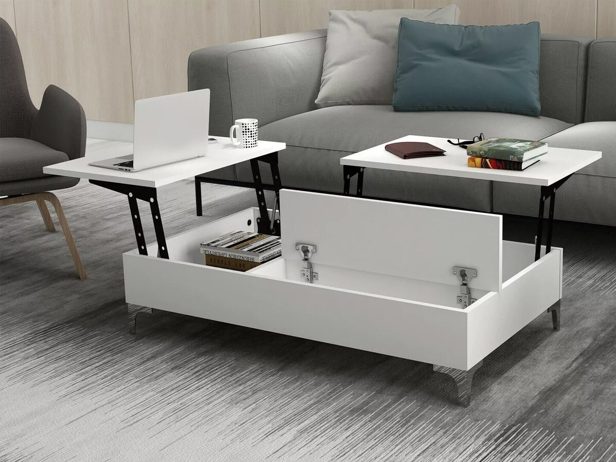 Masă de cafea rotativă Kailua 1296 (Alb)