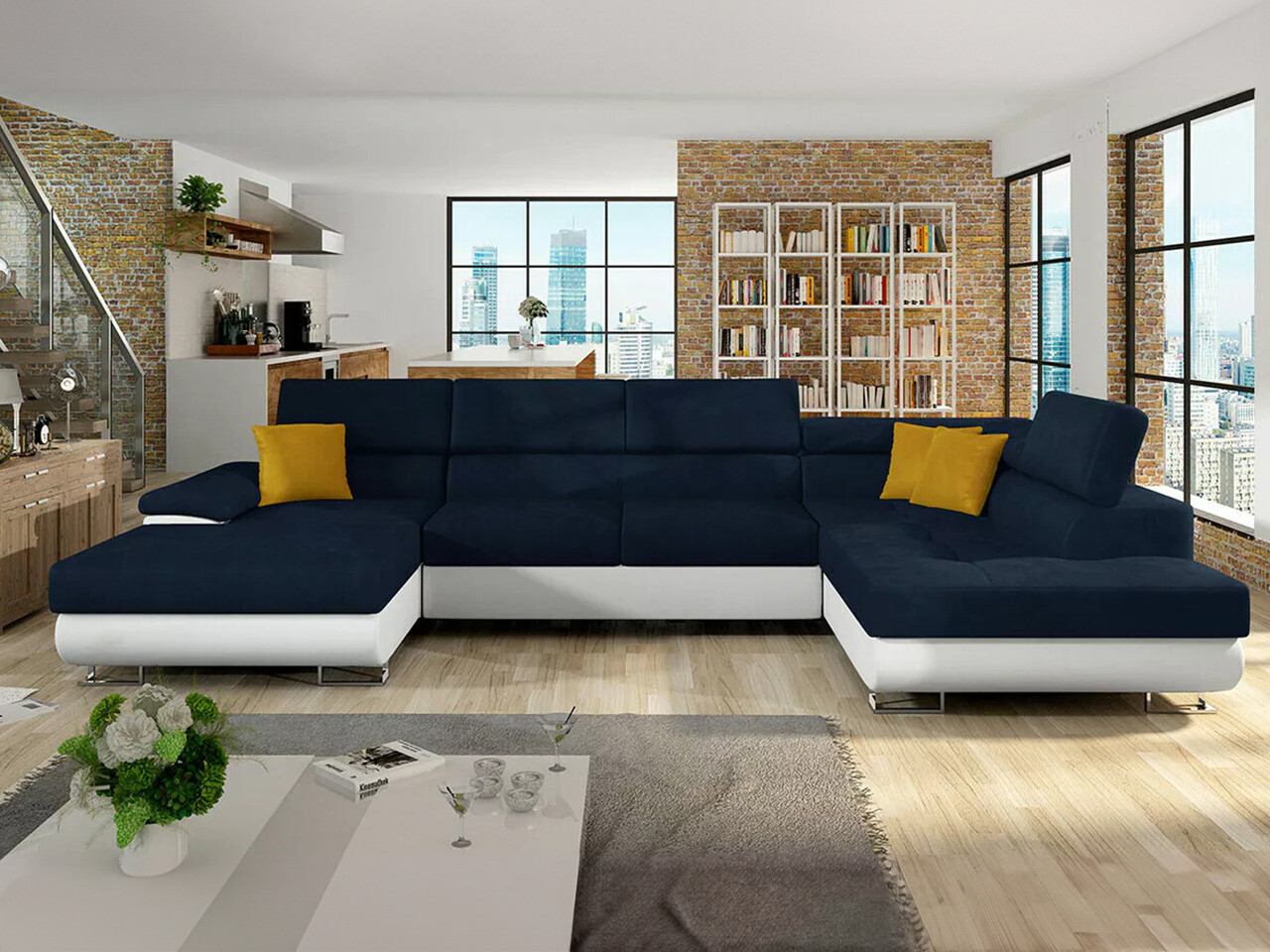 Colțar Comfivo Ruta IV (Soft 017 + Uttario Velvet 2967 + Uttario Velvet 2959)