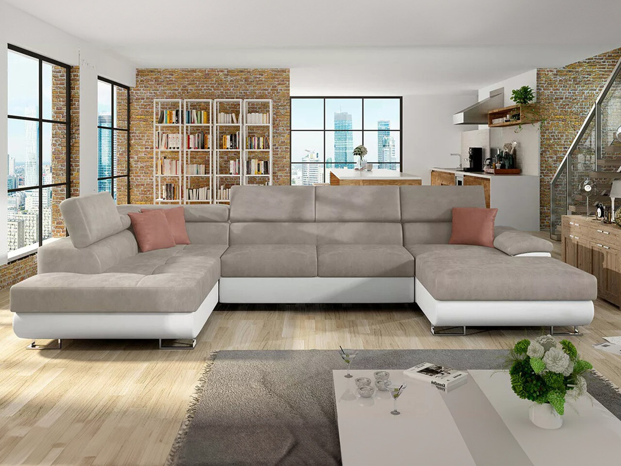 Colțar Comfivo Ruta IV (Soft 017 + Uttario Velvet 2979 + Uttario Velvet 2955 St)