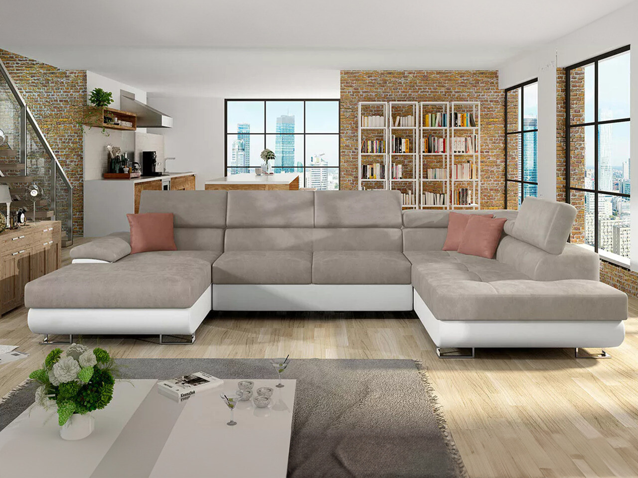 Colțar Comfivo Ruta IV (Soft 017 + Uttario Velvet 2979 + Uttario Velvet 2955 St)
