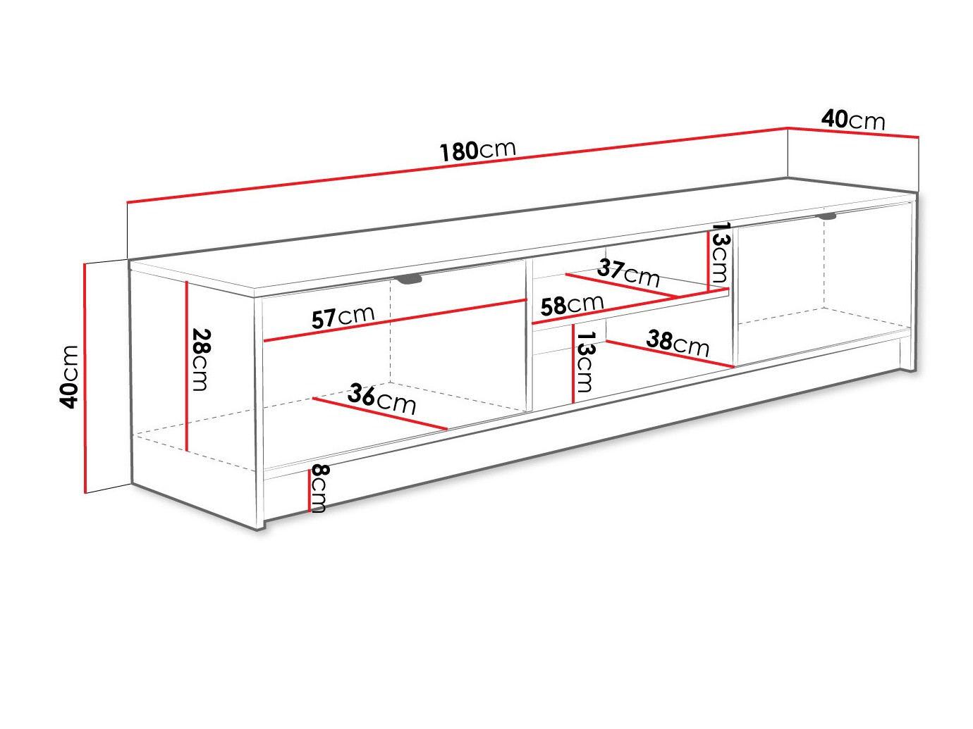 Comodă TV Comfivo Papilio I (Alb)