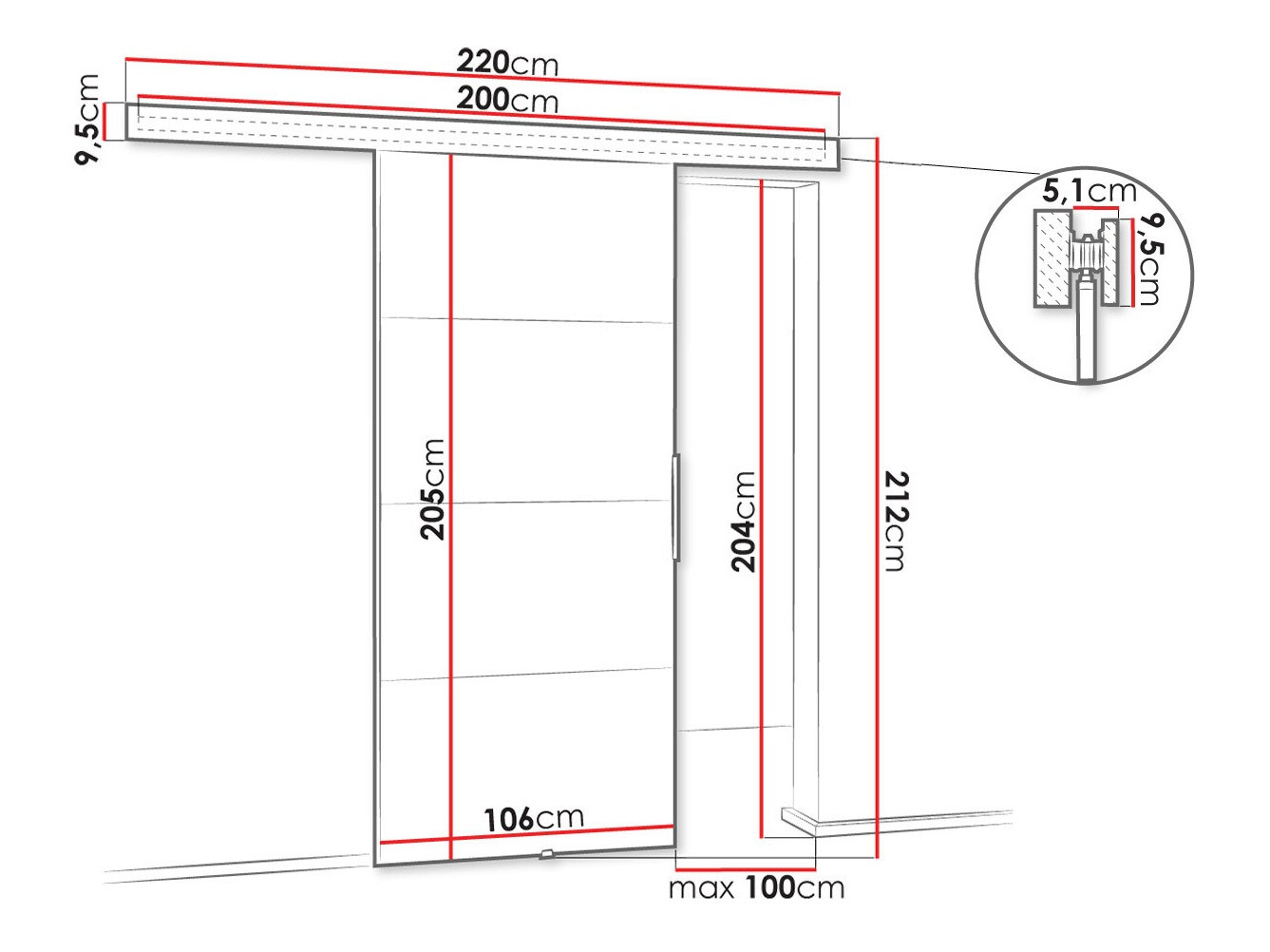 Uși glisante Dover 146 (Alb)
