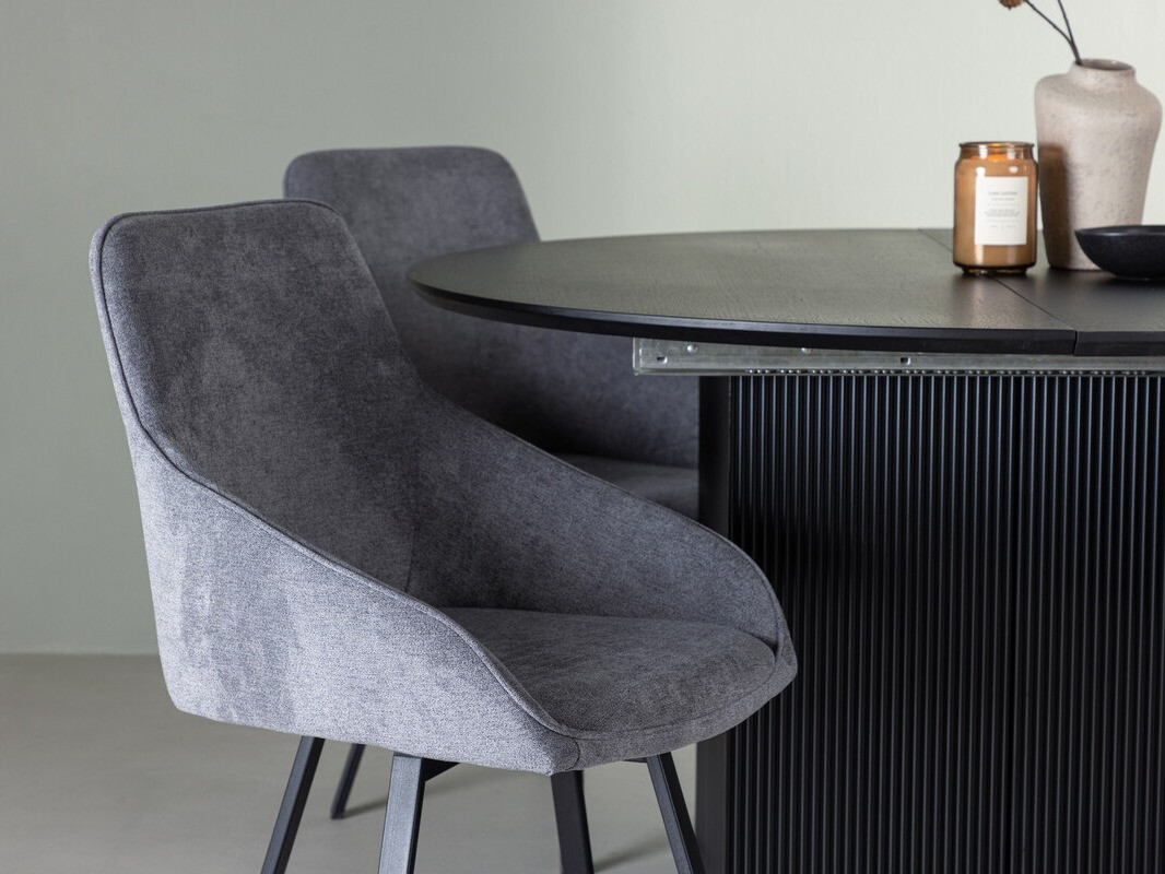 Set de dining Dallas 4335 (Negru + Gri închis)