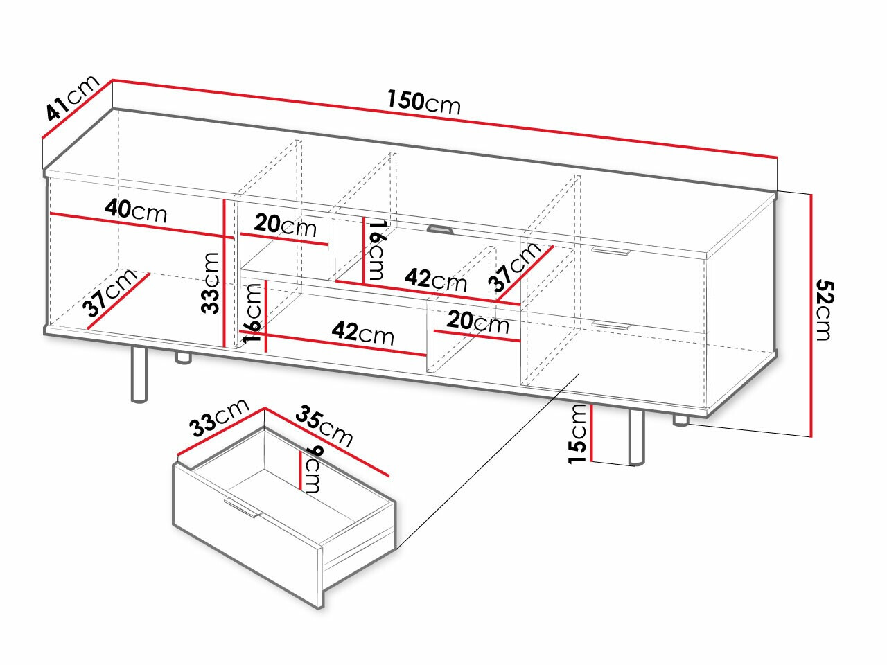 Comodă TV Decus (Cașmir)