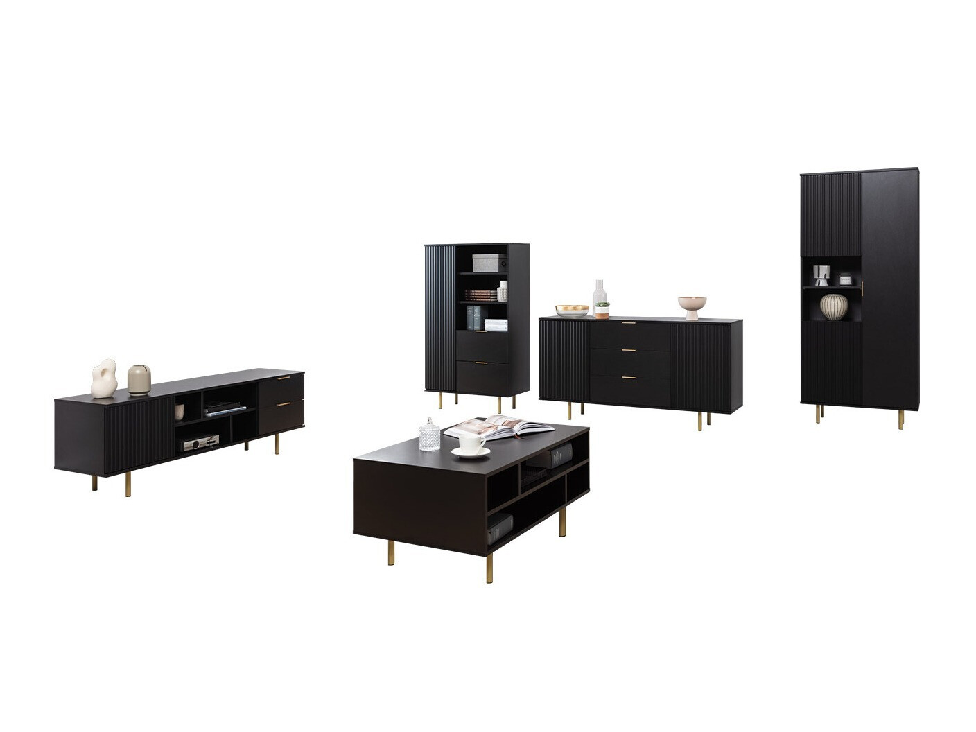 Set de living Decus I (Negru)