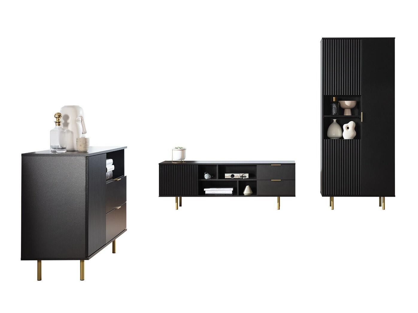 Set de living Decus II (Negru)