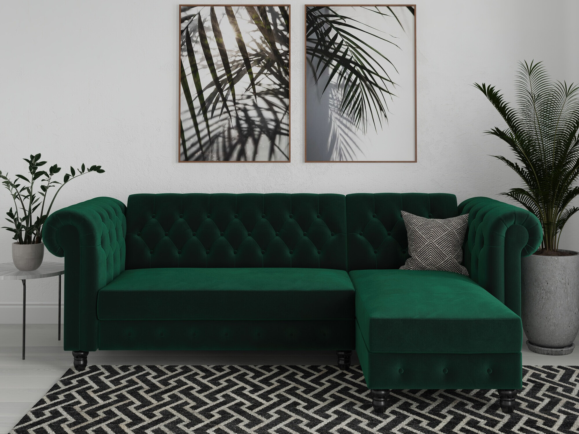 Colțar Chesterfield Tulsa 622 (Verde închis)