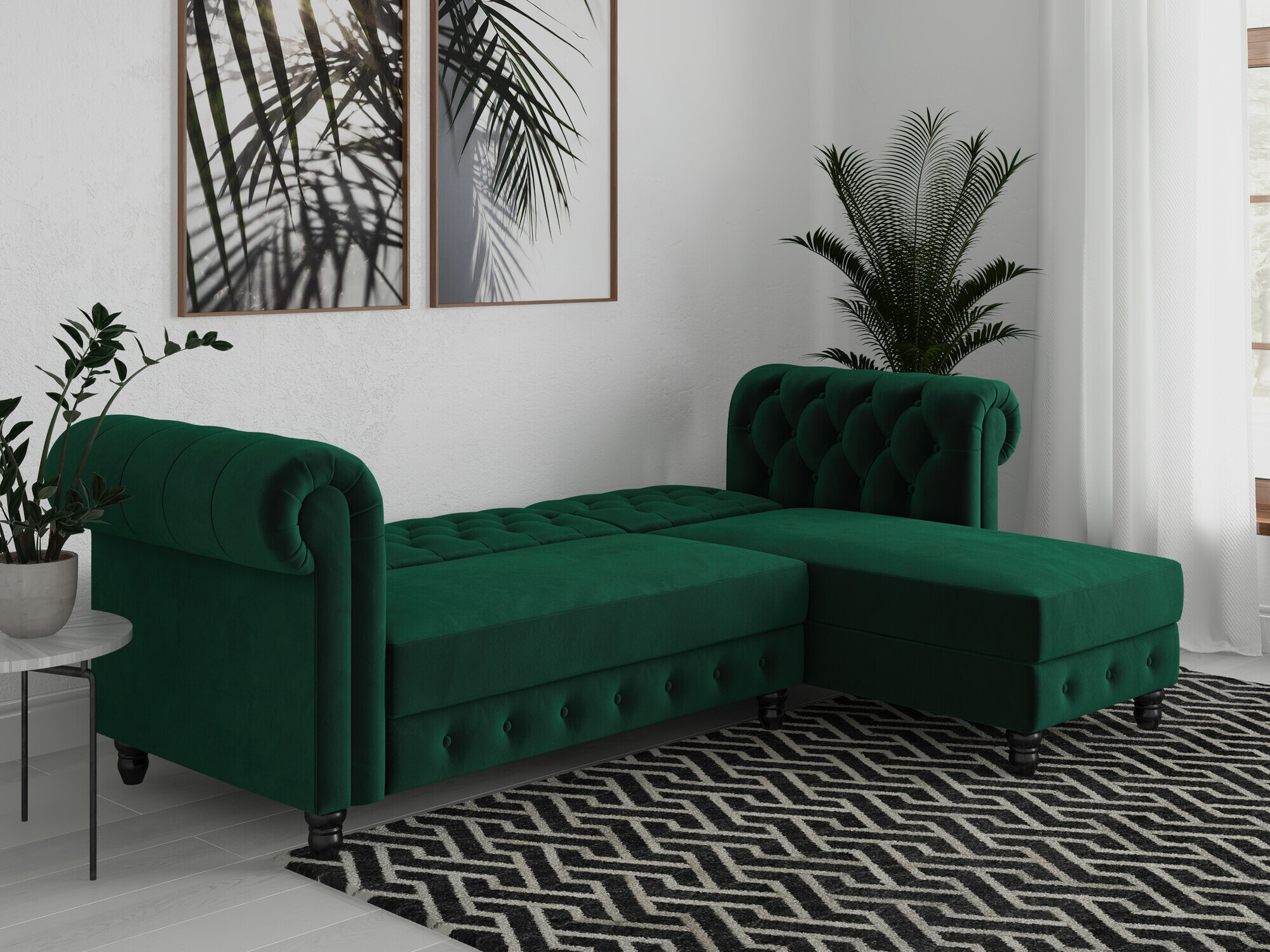 Colțar Chesterfield Tulsa 622 (Verde închis)