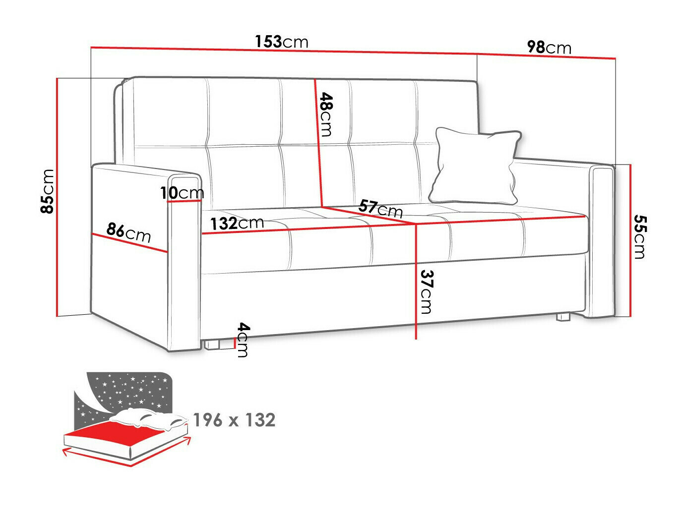 Canapea extensibilă Columbus 106 (Manila 16)