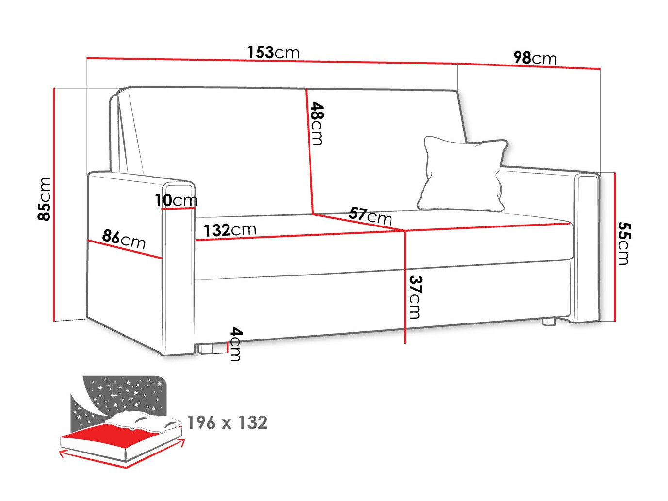 Canapea extensibilă Morel III (Poso 110)