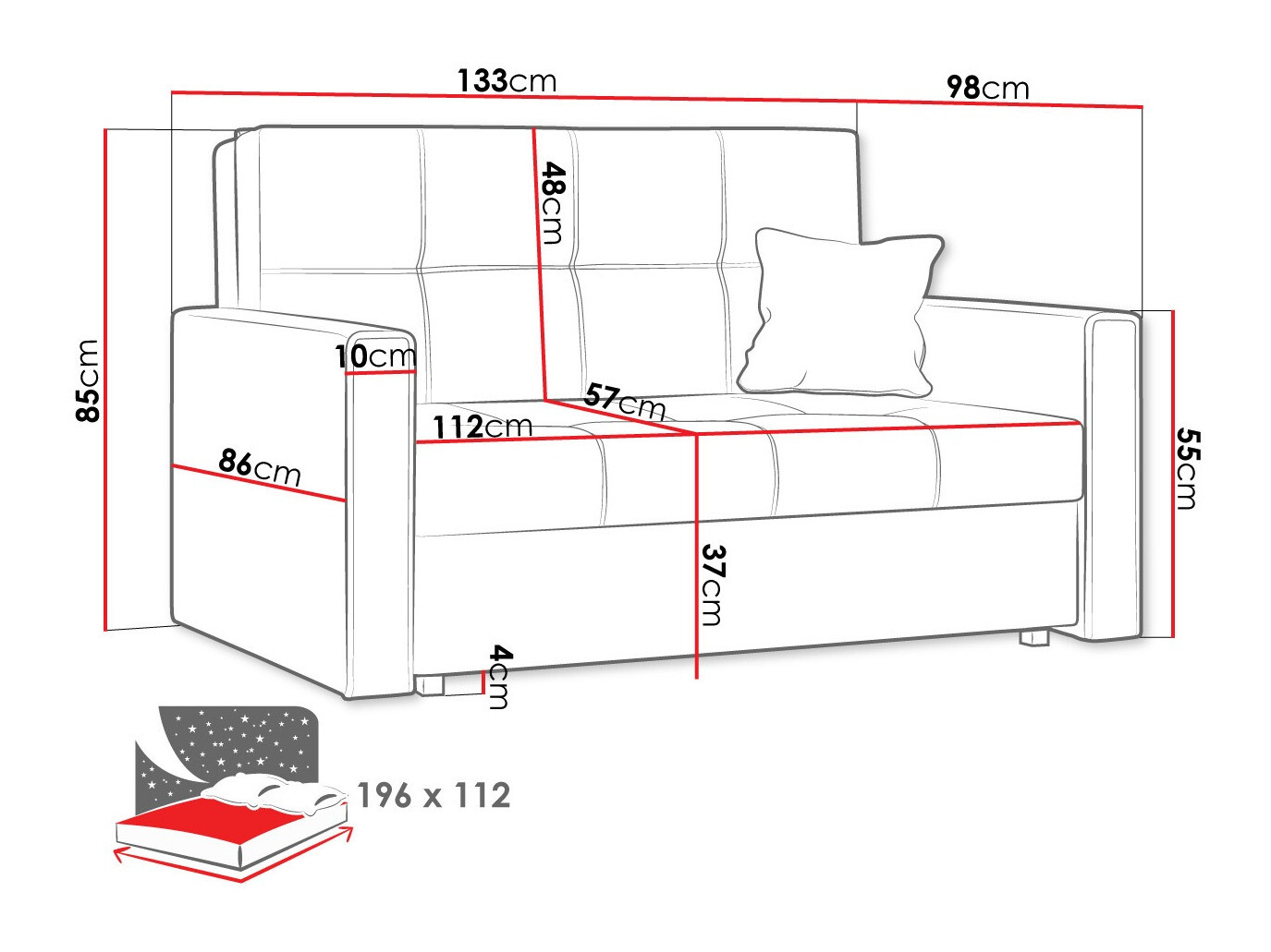 Canapea extensibilă Nuvora II (Manila 31)