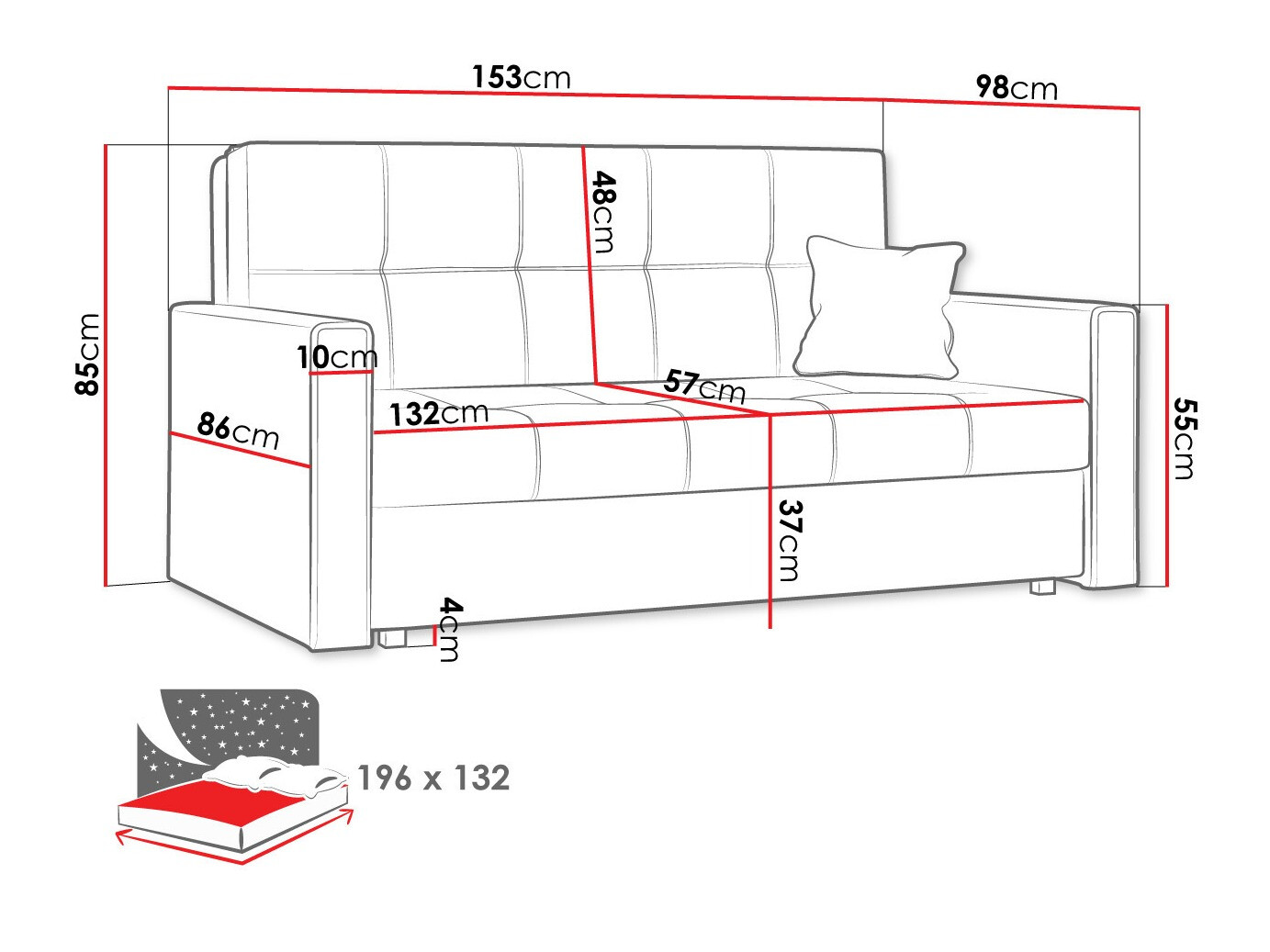 Canapea extensibilă Nuvora III (Spirit 11)
