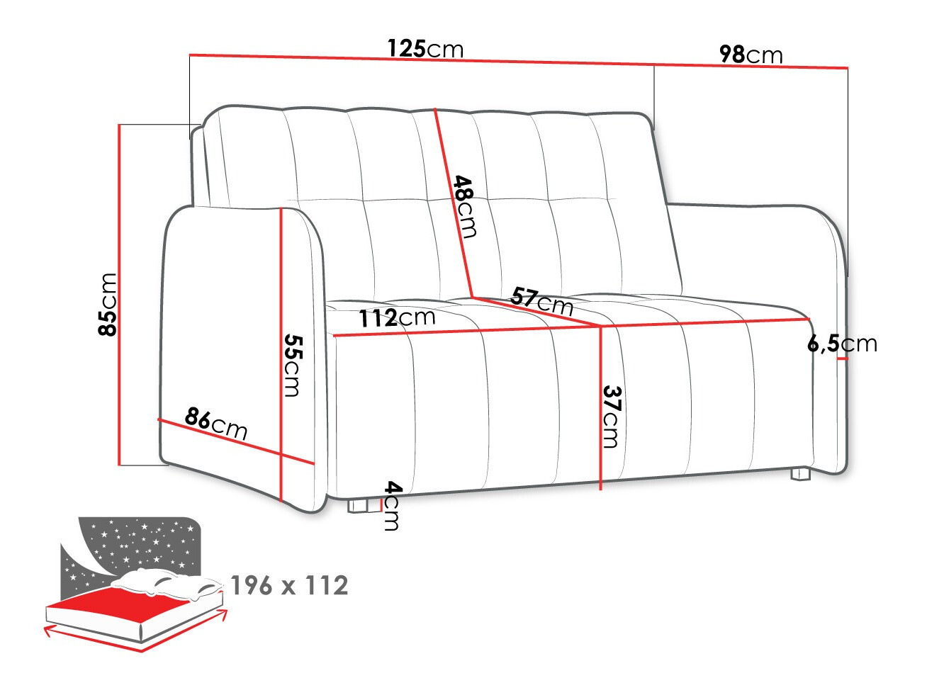 Canapea extensibilă Aquarin II (Country 3)