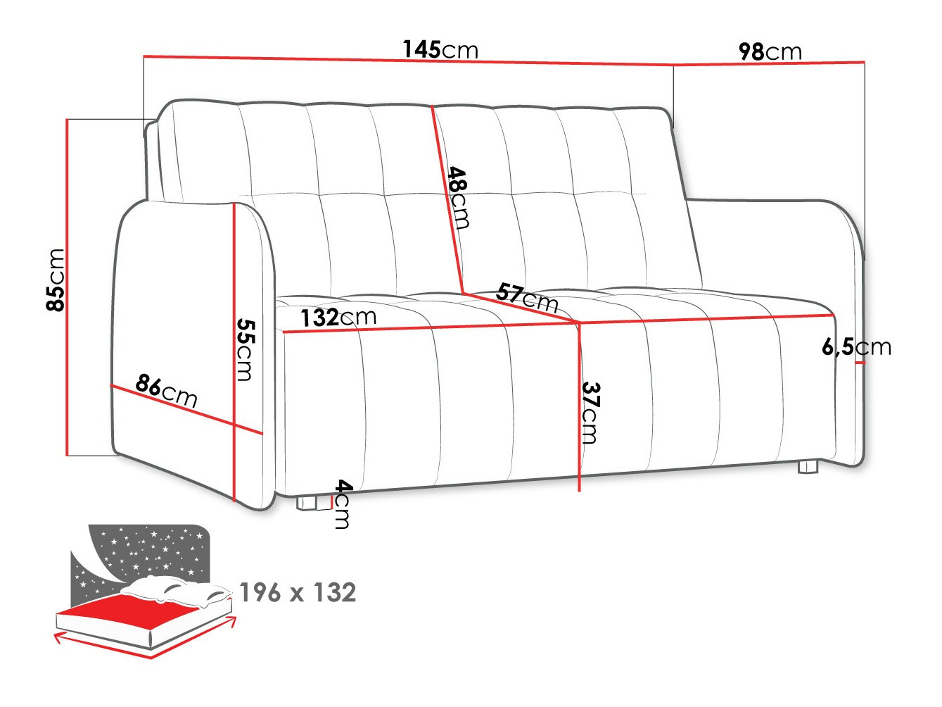 Canapea extensibilă Aquarin III (Paros 3)