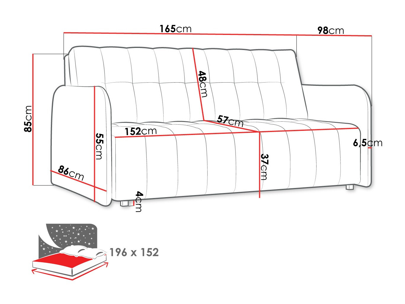 Canapea extensibilă Aquarin IV (Kronos 22)