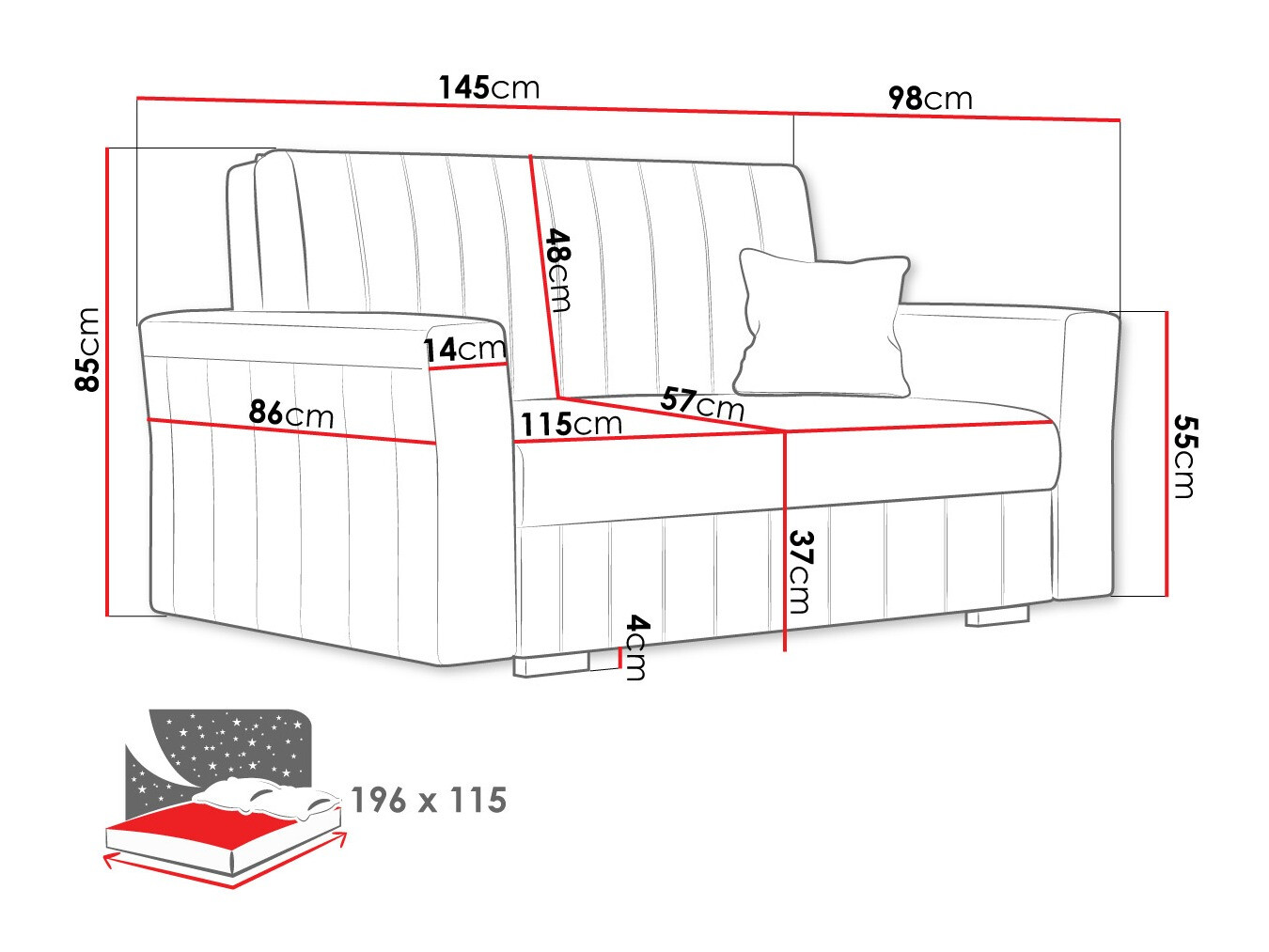 Canapea extensibilă Orinen II (Paros 05)
