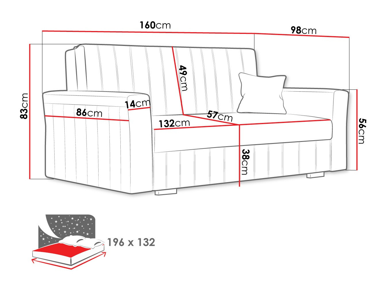 Canapea extensibilă Orinen III (Paros 2)