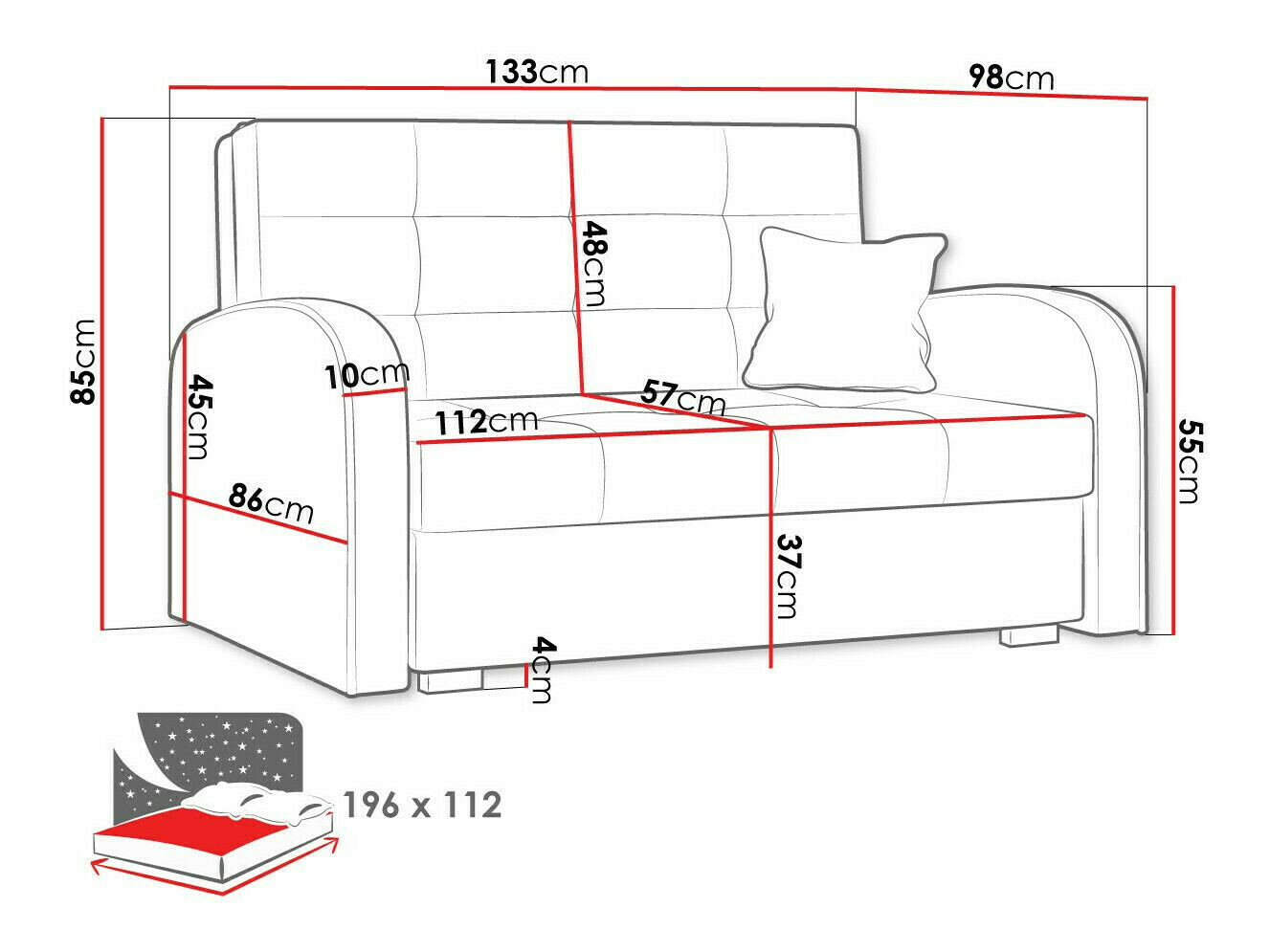 Canapea extensibilă Silona II (Kronos 07)