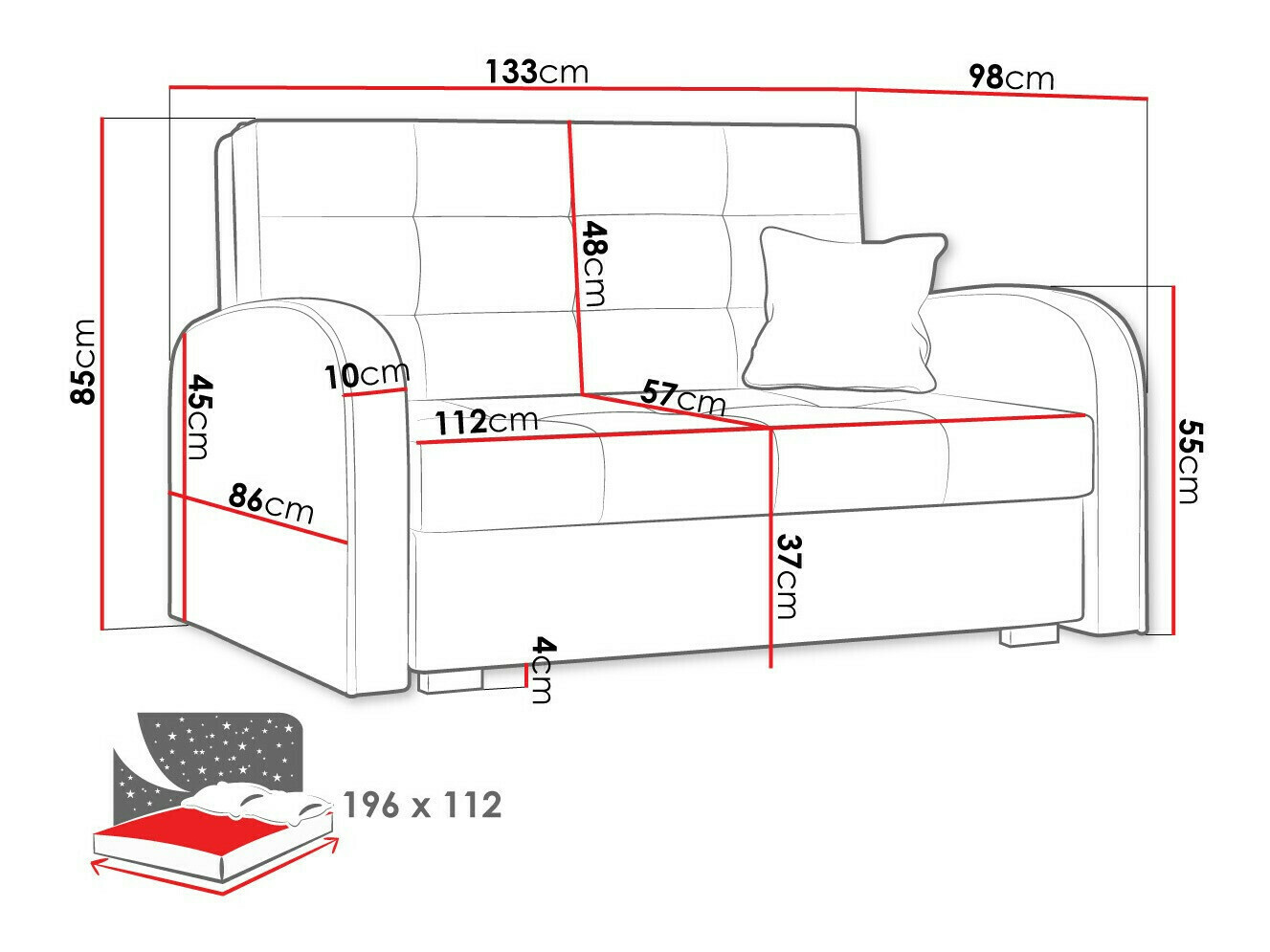 Canapea extensibilă Silona II (Kronos 22)