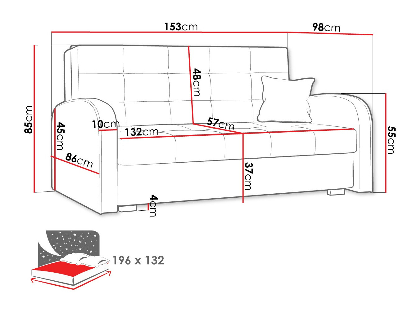Canapea extensibilă Silona III (Kronos 01)