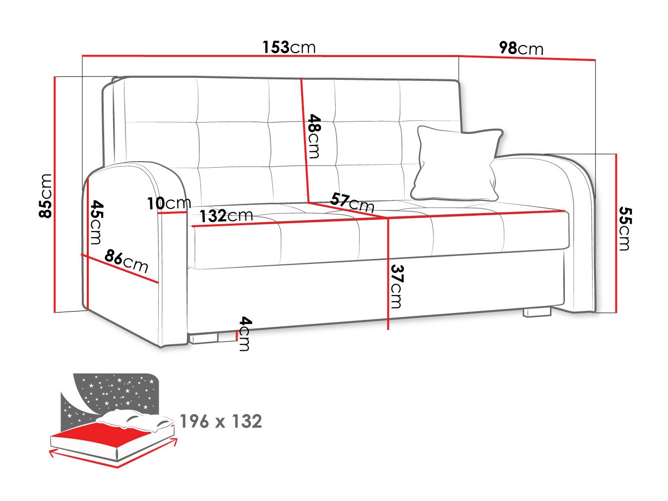 Canapea extensibilă Silona III (Kronos 19)