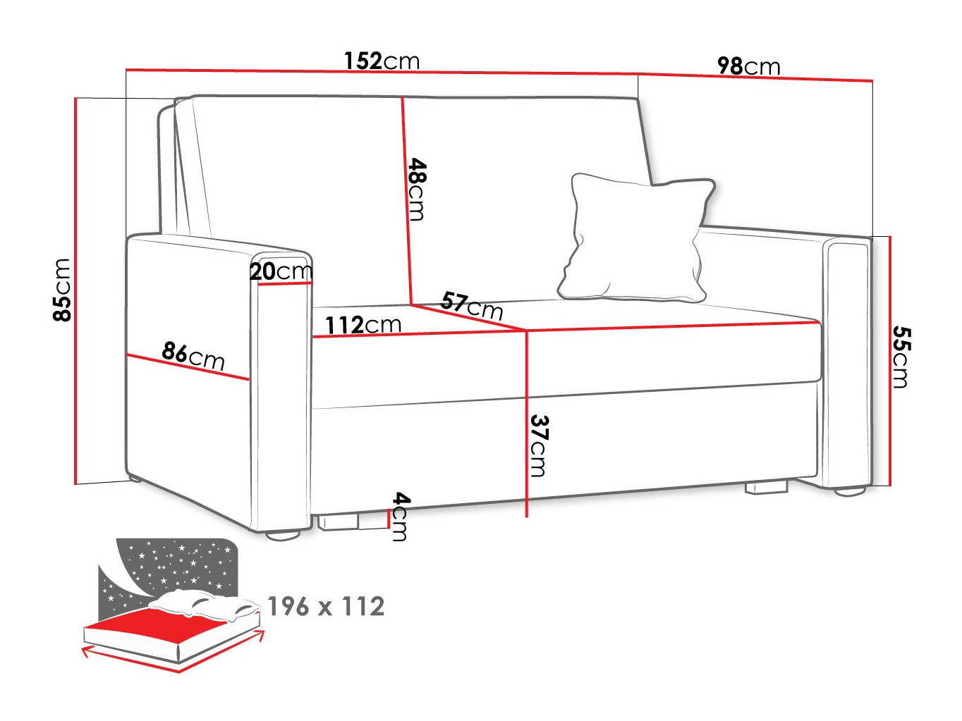 Canapea extensibilă Clarlen II (Poso 05)