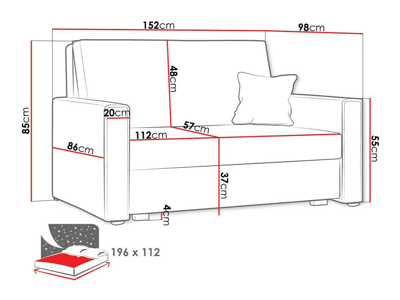 Canapea extensibilă Clarlen II (Poso 145)