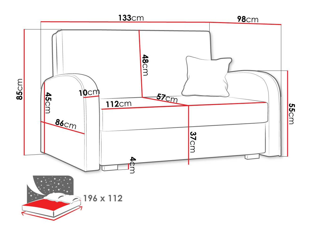 Canapea extensibilă Galona II (Mono 232 + Sorriso 5)