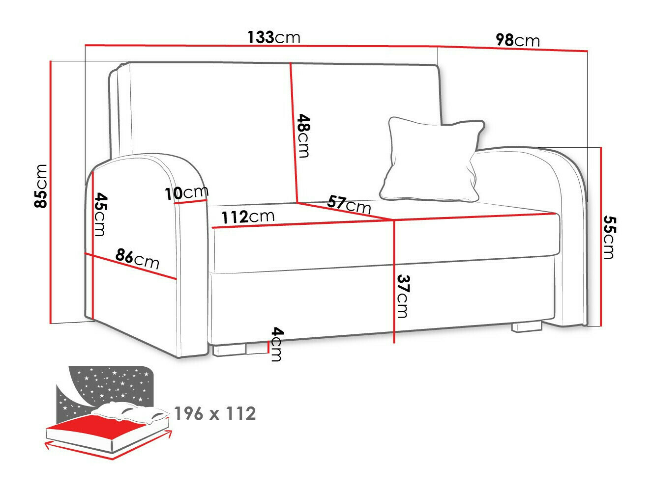 Canapea extensibilă Galona II (Mono 237 + Sorriso 8)