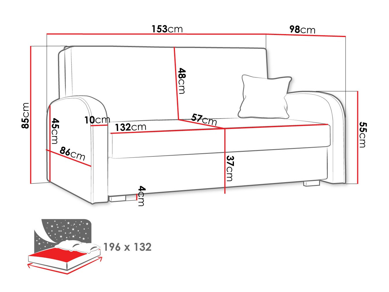 Canapea extensibilă Galona III (Mono 232 + Sorriso 5)