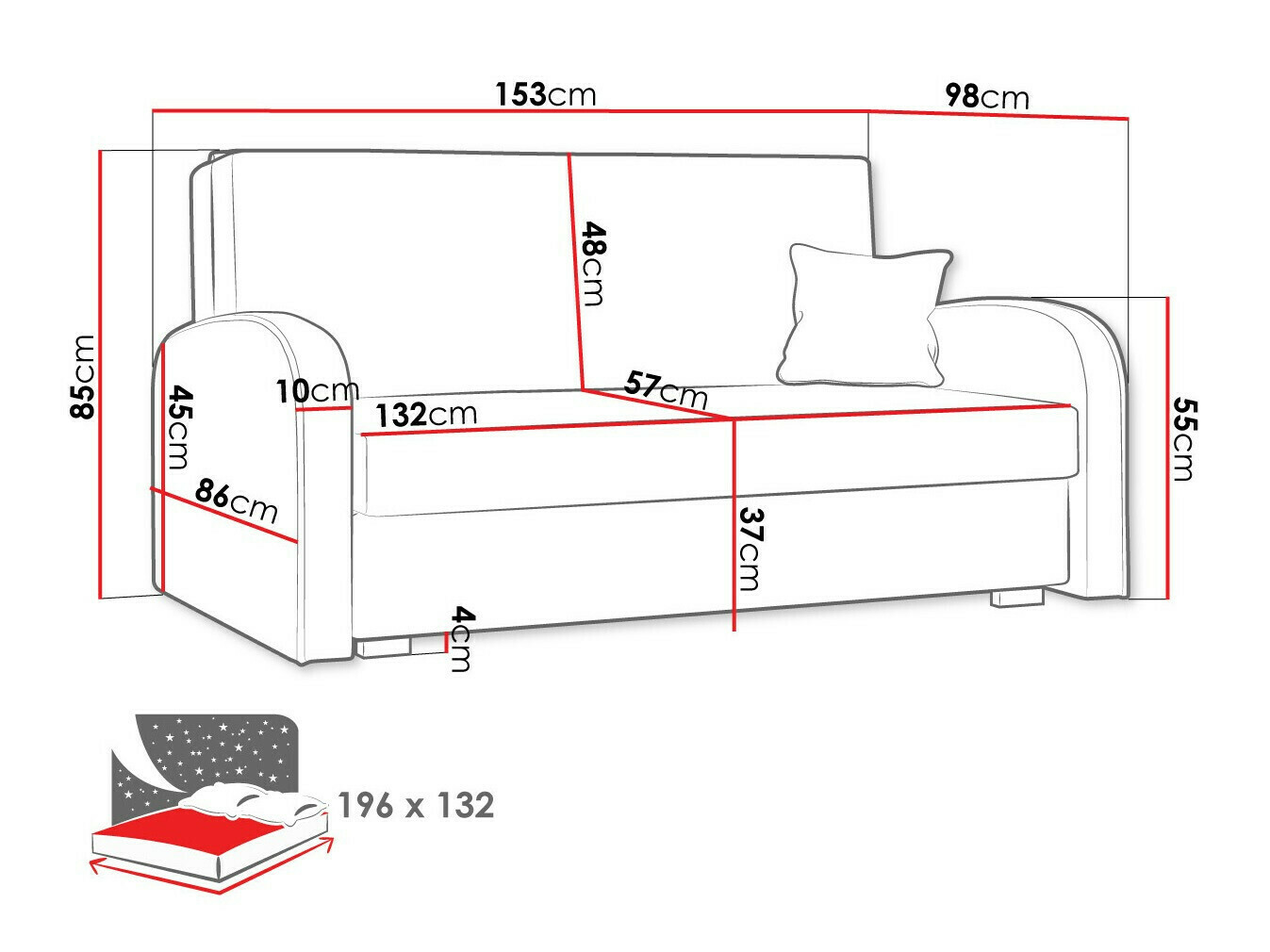 Canapea extensibilă Galona III (Mono 244 + Sorriso 4)