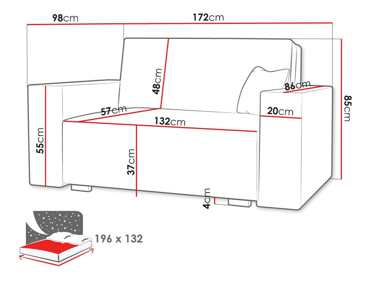 Canapea extensibilă Serora III (Neve 34)