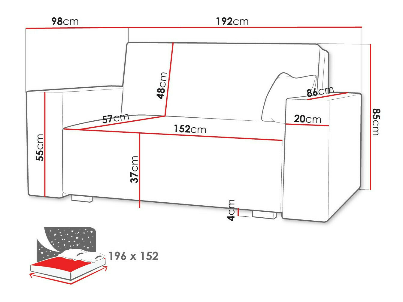 Canapea extensibilă Serora IV (Neve 34)