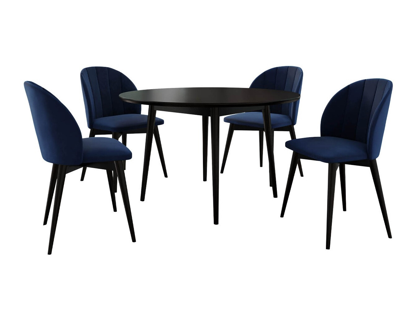 Set de dining Racine 127 (Negru + Magic Velvet 2216)