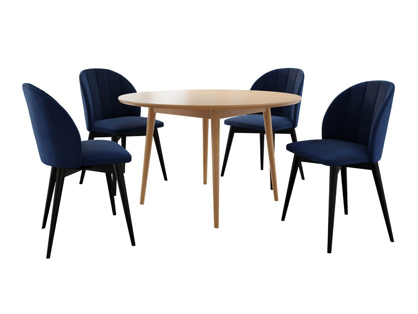 Set de dining Racine 127 (Negru + Magic Velvet 2216)