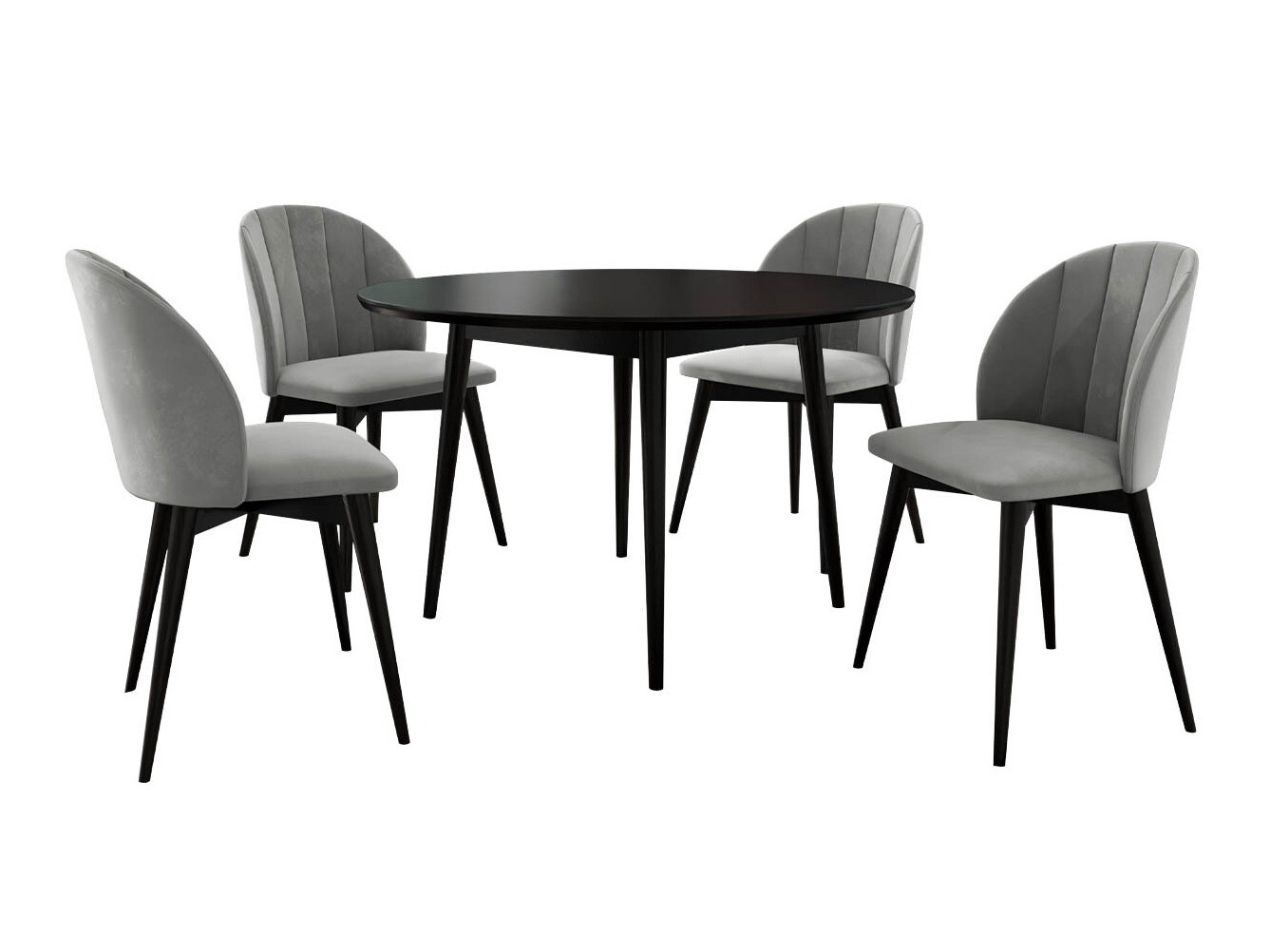 Set de dining Racine 127 (Negru + Magic Velvet 2217)