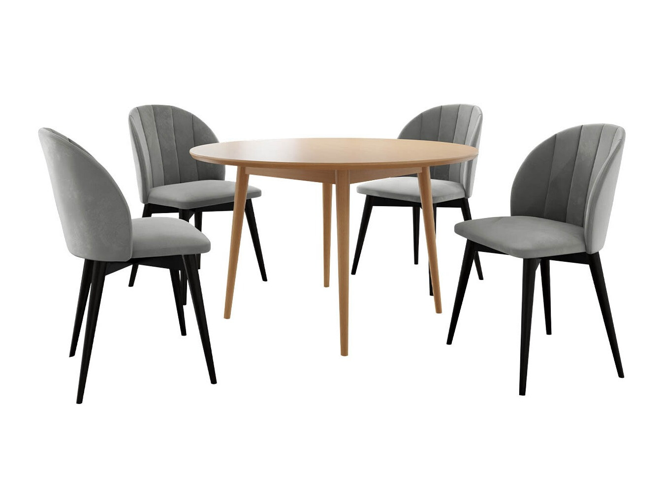 Set de dining Racine 127 (Negru + Magic Velvet 2217)